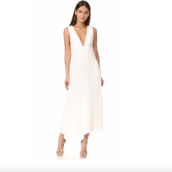 New Dion Lee Pleated Trapeze Dress In Ivory White Size 6 - Picture 2 of 16